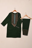 Charizma - Green - 2Pc COTTON EMBROIDERED DRESS