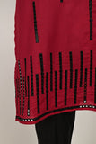 P-18-23-Red&Black- Boring | Cambric Embroidered Kurti
