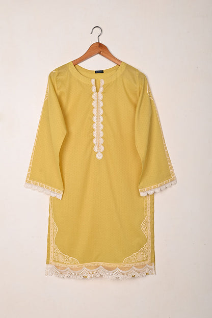 Crossword - Yellow - CAMBRIC PRINTED & EMBROIDERED KURTI