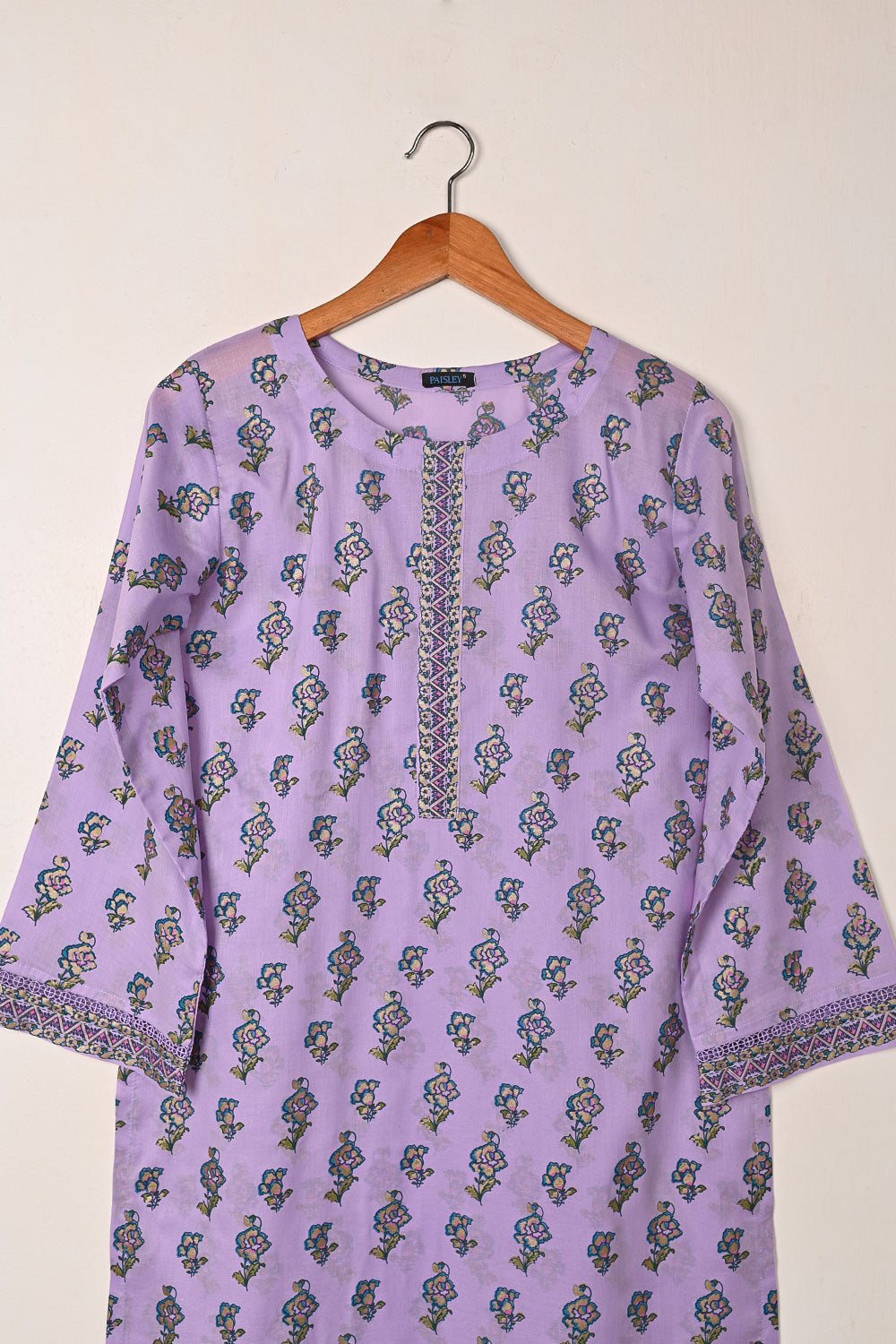 Aroma - Purple - CAMBRIC EMBROIDERED KURTI