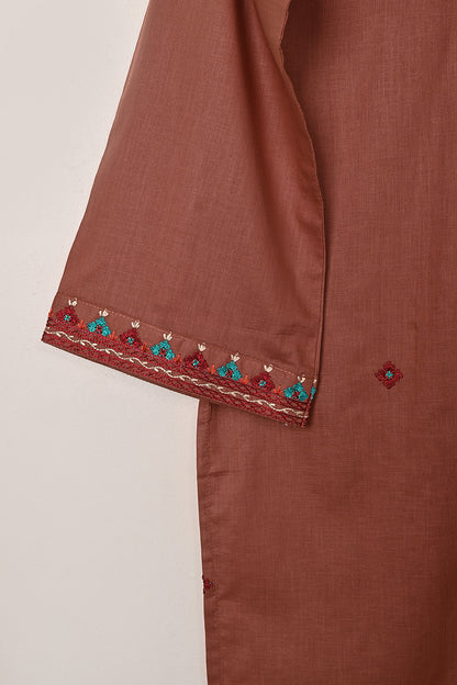 Cord - Rust - CAMBRIC EMBROIDERED KURTI