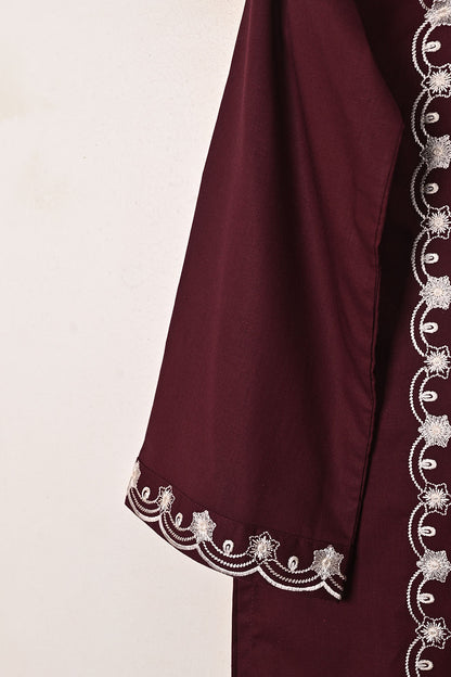 Lumia - Maroon - CAMBRIC EMBROIDERED KURTI