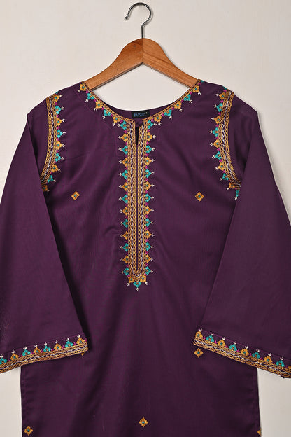 Cord - Purple - CAMBRIC EMBROIDERED KURTI