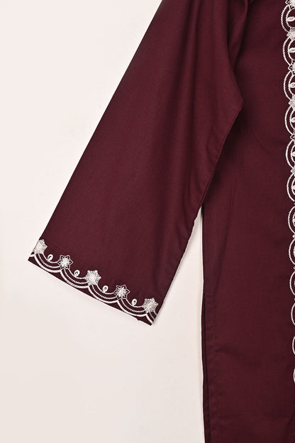 Lumia - Maroon - CAMBRIC EMBROIDERED KURTI