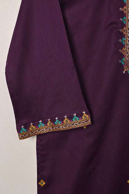 Cord - Purple - CAMBRIC EMBROIDERED KURTI