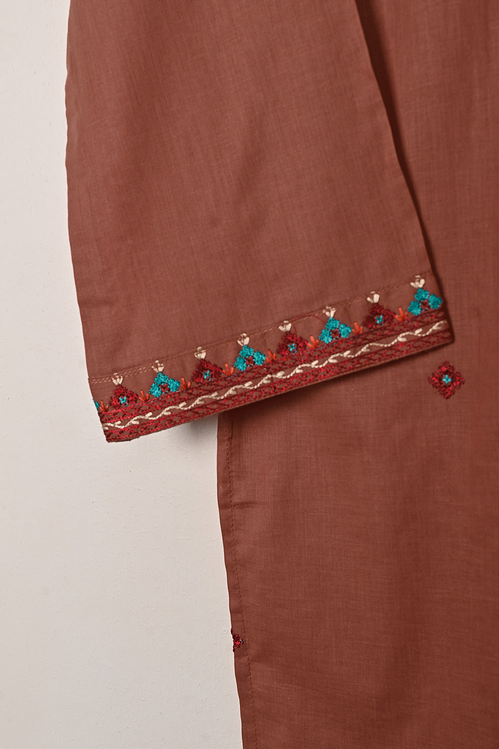 Cord - Rust - CAMBRIC EMBROIDERED KURTI