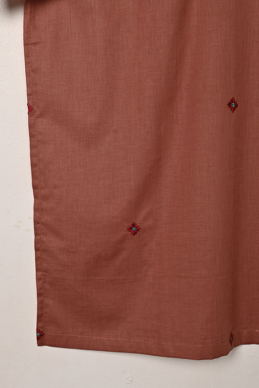 Cord - Rust - CAMBRIC EMBROIDERED KURTI