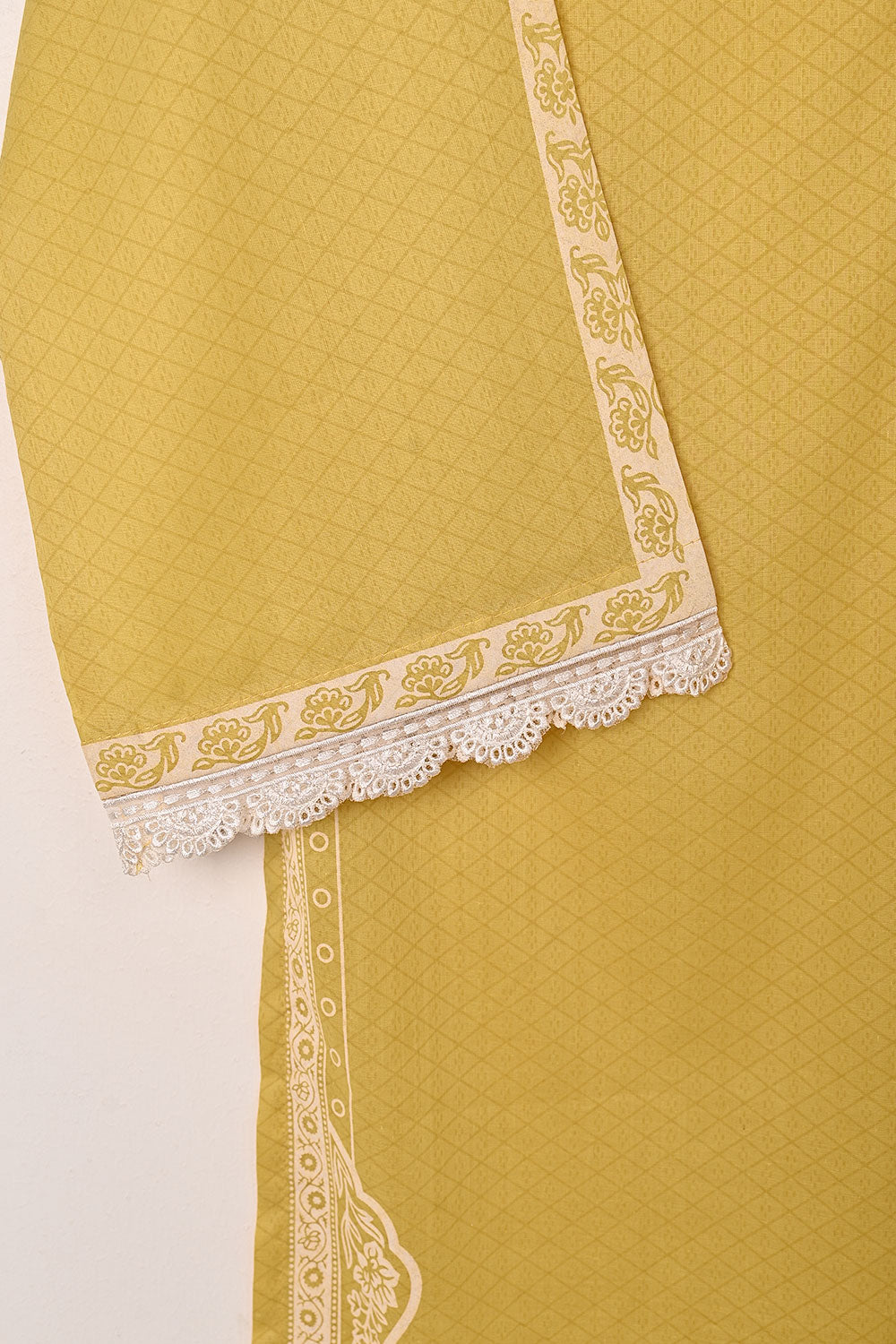 Crossword - Yellow - CAMBRIC PRINTED & EMBROIDERED KURTI