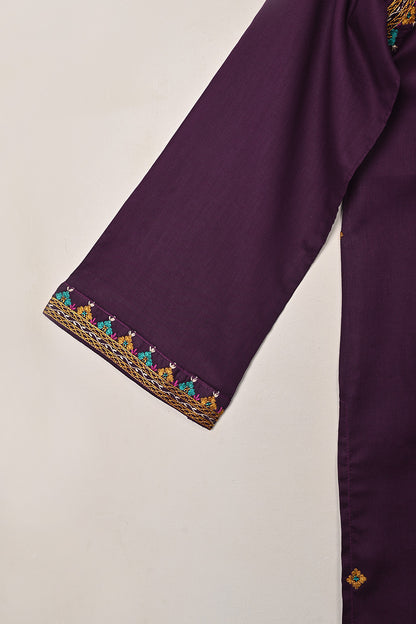 Cord - Purple - CAMBRIC EMBROIDERED KURTI