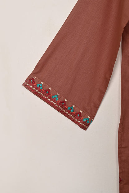 Cord - Rust - CAMBRIC EMBROIDERED KURTI