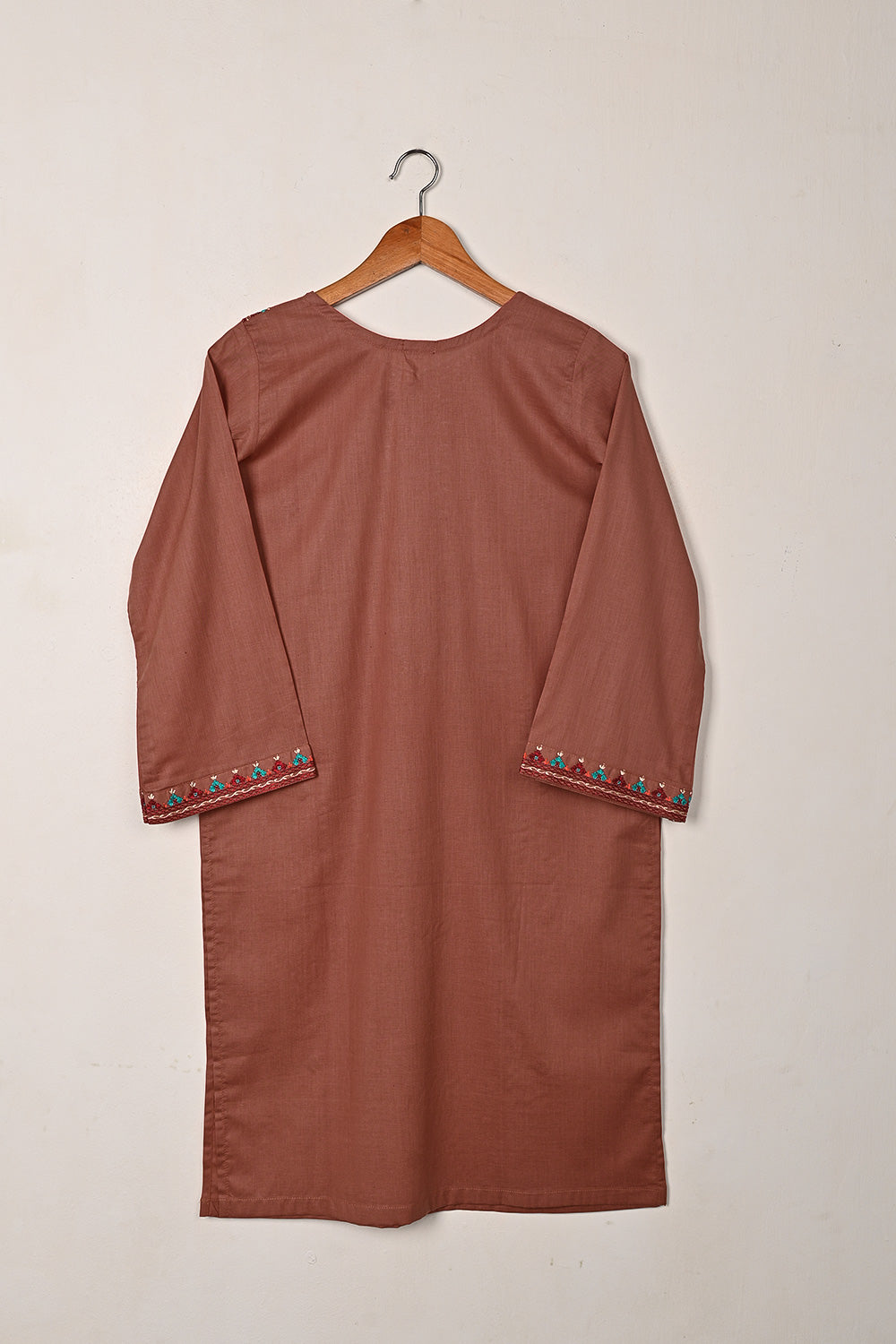 Cord - Rust - CAMBRIC EMBROIDERED KURTI