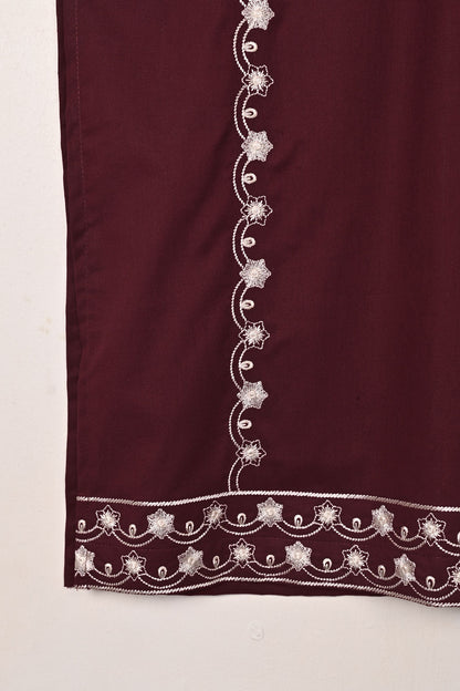 Lumia - Maroon - CAMBRIC EMBROIDERED KURTI