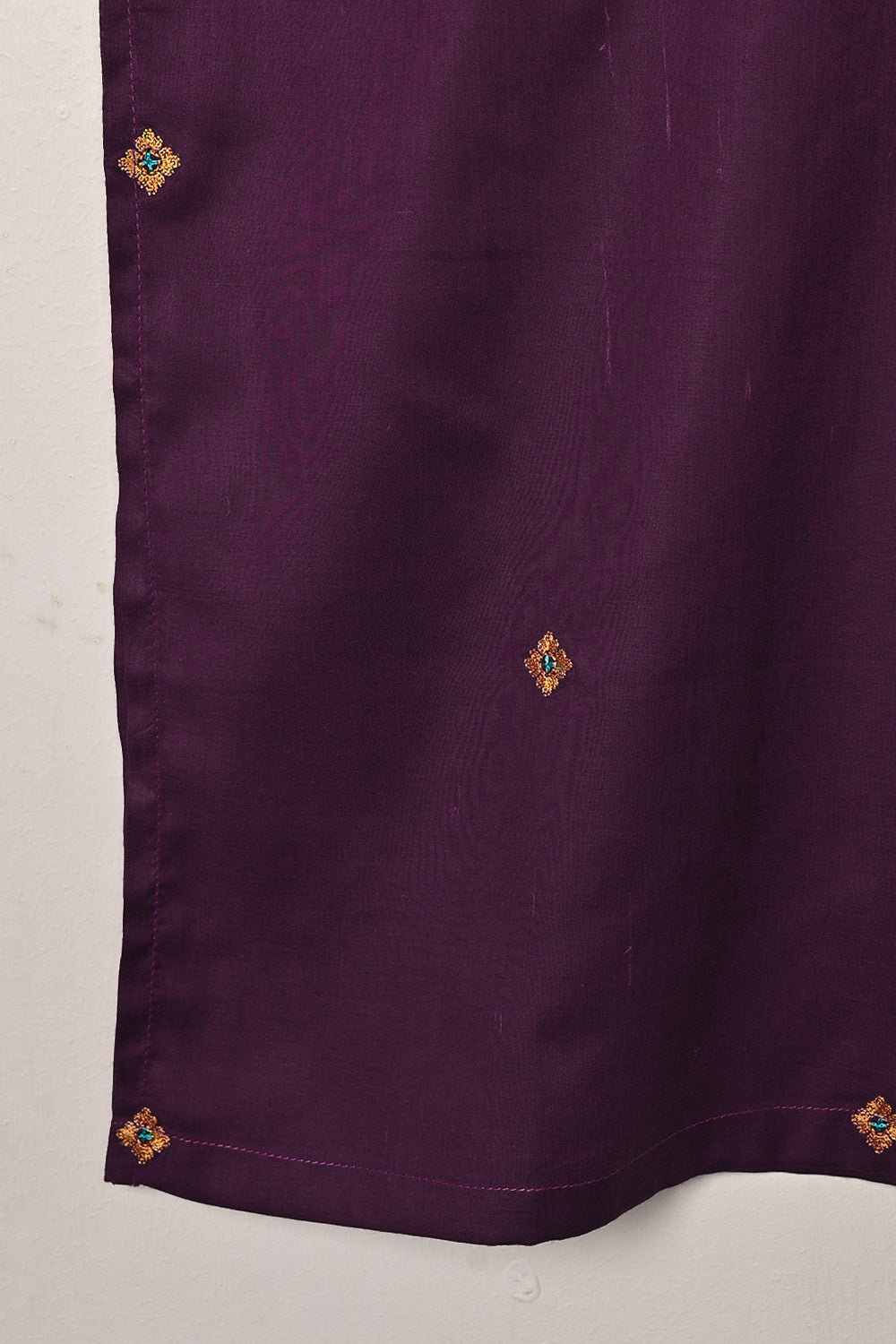 Cord - Purple - CAMBRIC EMBROIDERED KURTI