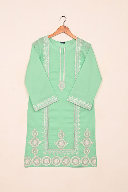 Rings - Sea Green- CAMBRIC EMBROIDERED KURTI