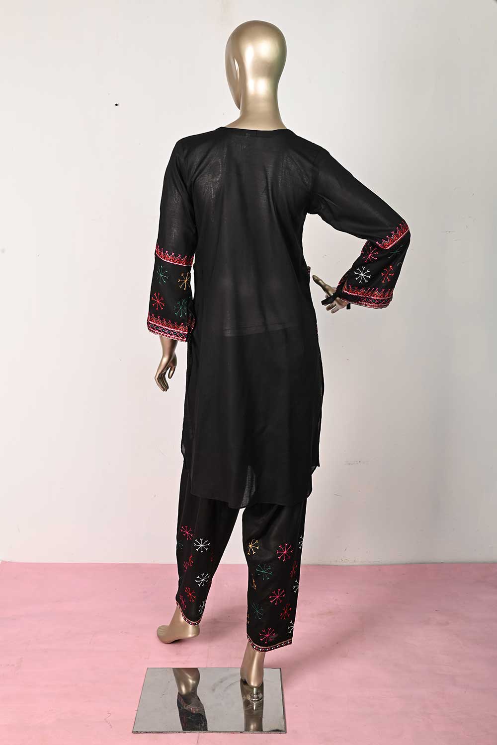 P-10-23-Black - Kashmiri | 2Pc Cambric Embroidered Shirt With Embroidered Trouser