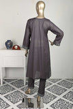 P-23-23-Grey - Coat | 2Pc Cambric Printed Shirt With Printed Trouser