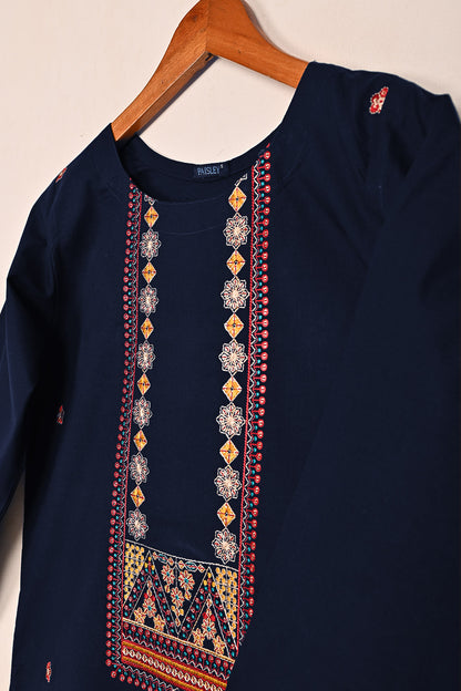 Anarkali - Blue - CAMBRIC EMBROIDERED KURTI