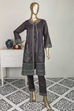 P-23-23-Grey - Coat | 2Pc Cambric Printed Shirt With Printed Trouser