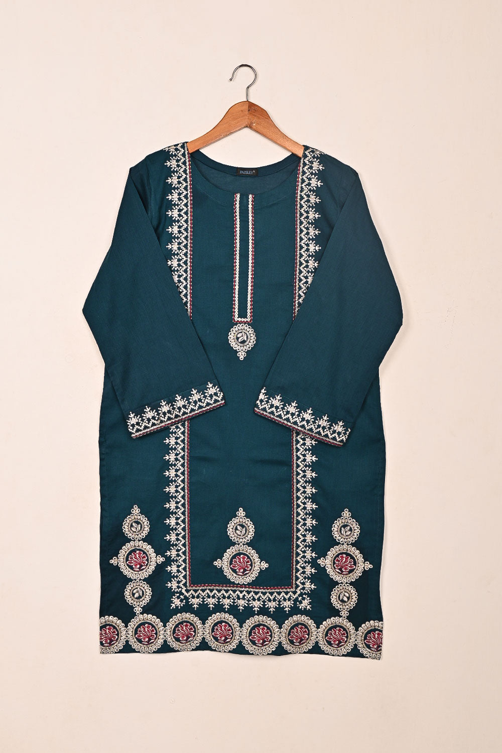 Rings - Blue - CAMBRIC EMBROIDERED KURTI