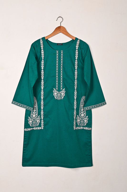 Wind - Sea Green - CAMBRIC EMBROIDERED KURTI