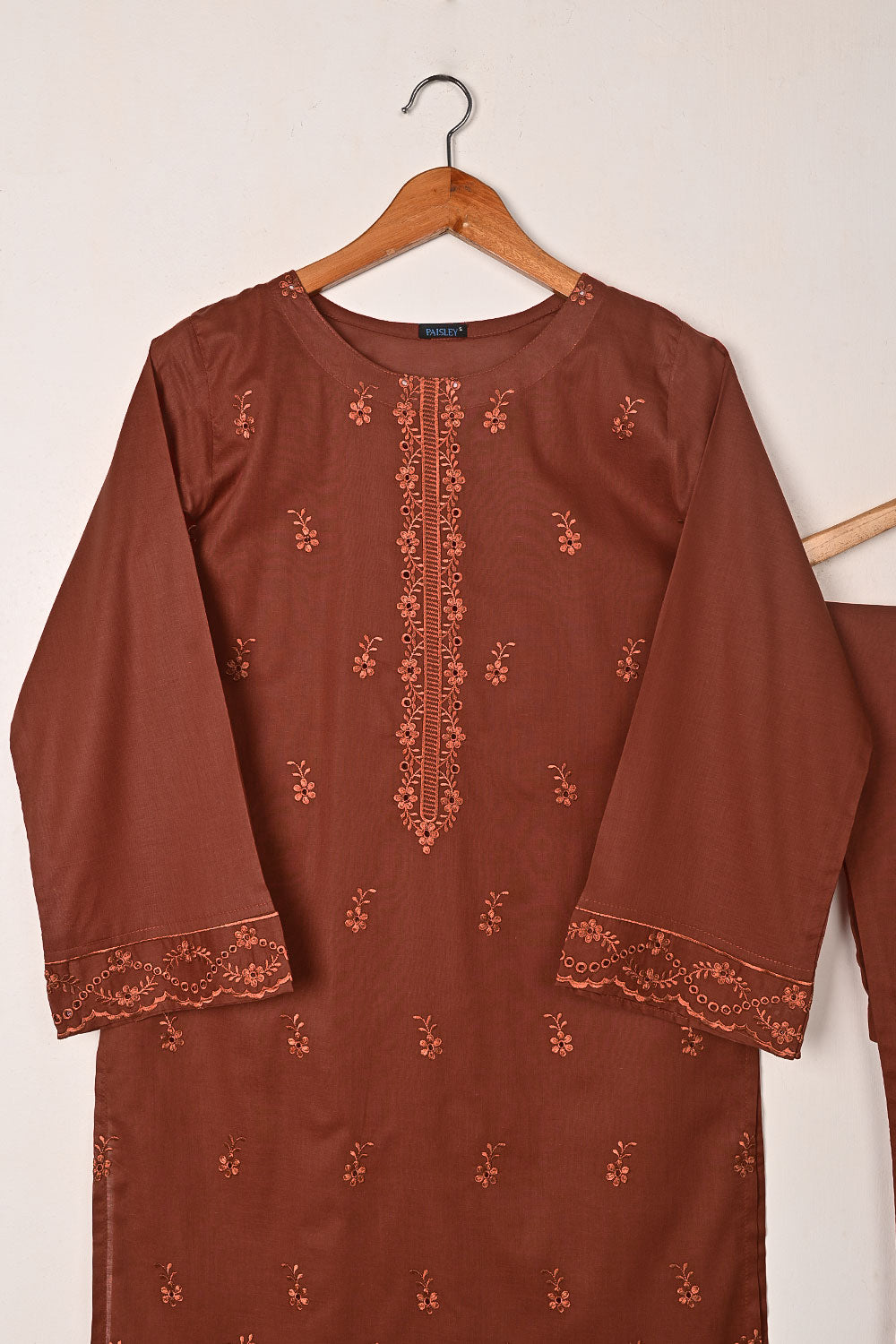 Chrome 2Pc - Rust- CAMBRIC EMBROIDERED DRESS