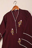 Groove - Maroon - CAMBRIC EMBROIDERED KURTI