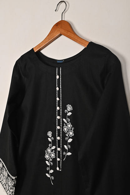 Ruby - Black- CAMBRIC EMBROIDERED KURTI