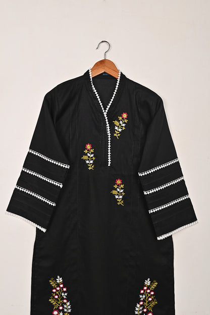 Groove - Black - CAMBRIC EMBROIDERED KURTI