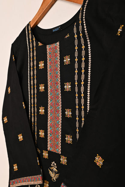 Podrum - Black - CAMBRIC EMBROIDERED KURTI