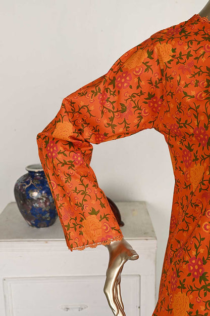 P-21-23-Orange - Garden Gulab | 2Pc Cambric Printed Shirt With Printed Trouser