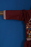 Cambric Embroidered & Printed Kurti - Embroidered Frock (P-14-20-Purple-Maroon)