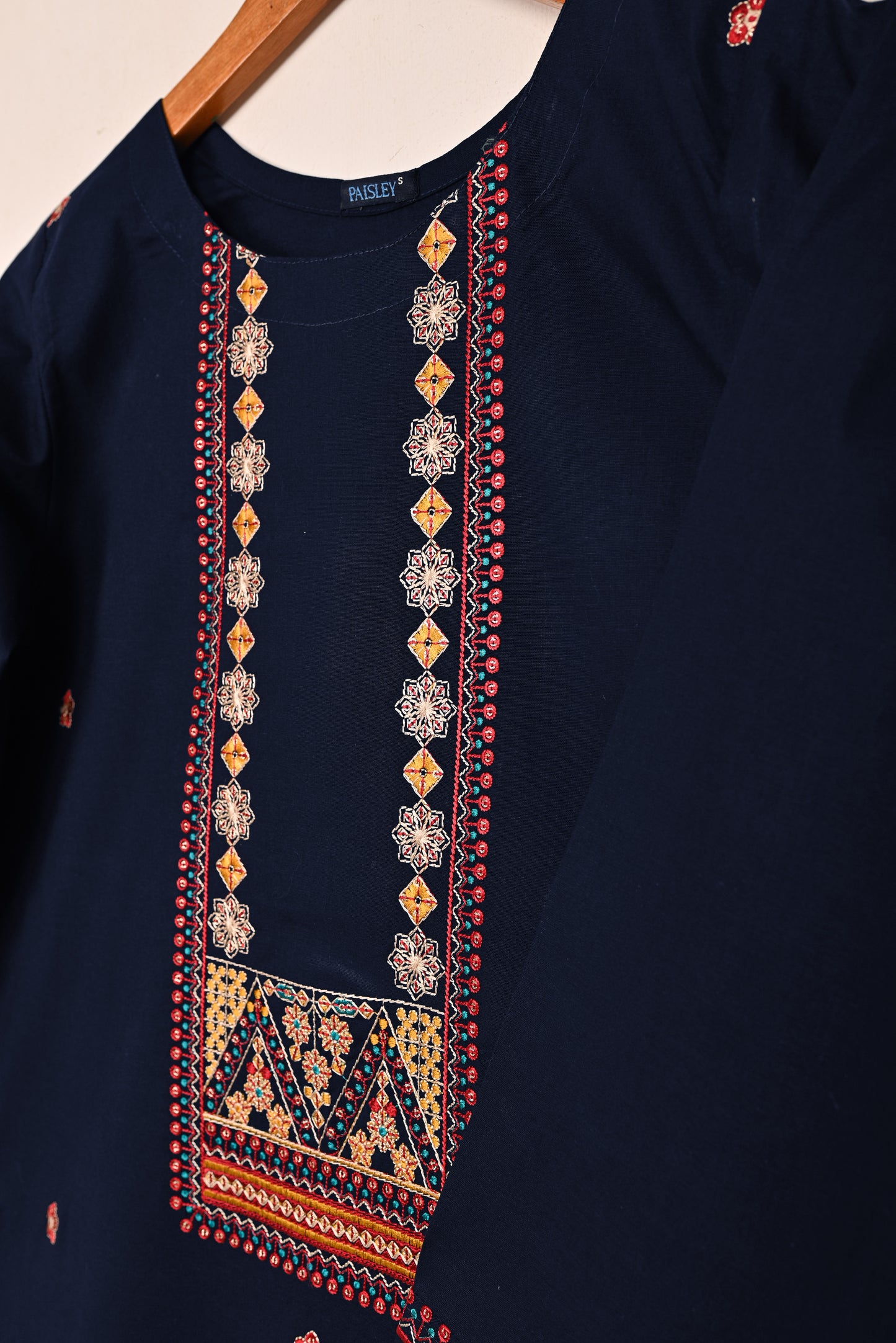 Anarkali - Blue - CAMBRIC EMBROIDERED KURTI