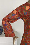P-21-23-Rust - Garden Gulab | 2Pc Cambric Printed Shirt With Printed Trouser
