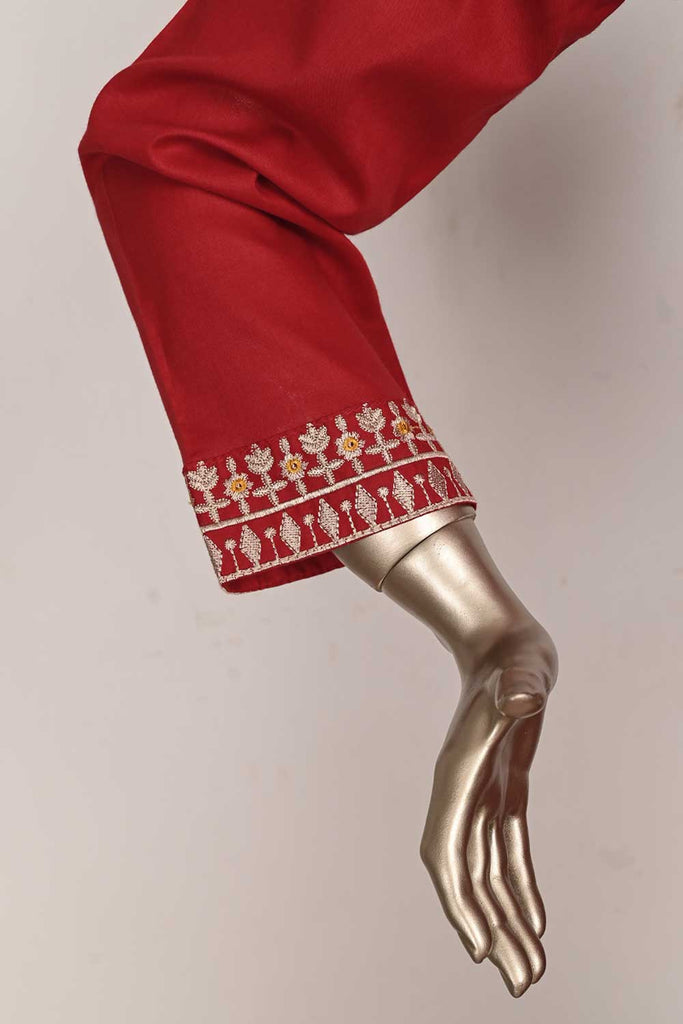 P-60-22-RED BREACH RED | COTTON EMBROIDERED KURTI