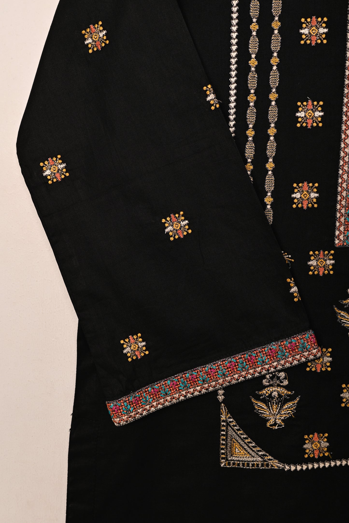 Podrum - Black - CAMBRIC EMBROIDERED KURTI