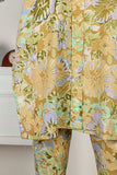 P-30-23-Yellow - Multi Flower 2Pc | 2Pc Cambric Printed Button-Up Shirt With Printed Trouser