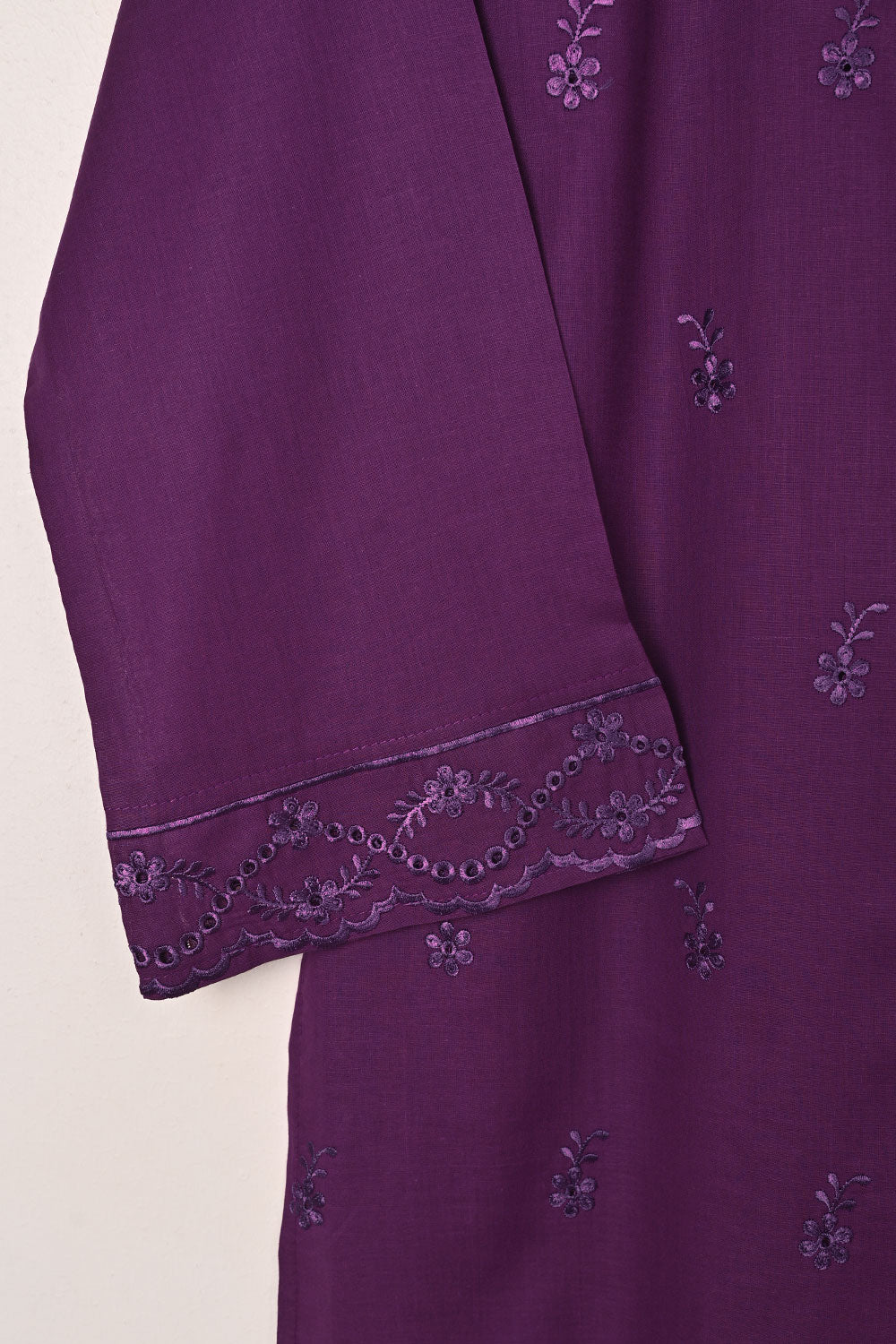 Chrome 2Pc - Purple- CAMBRIC EMBROIDERED DRESS