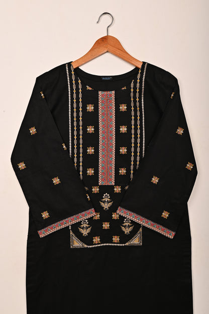 Podrum - Black - CAMBRIC EMBROIDERED KURTI