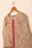Khaaki Print - Red - Stitched Cotton Cambric Kurti