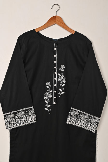 Ruby - Black- CAMBRIC EMBROIDERED KURTI