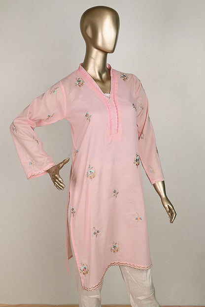 P-25-23-Pink - Concrete | Cambric Embroidered Kurti