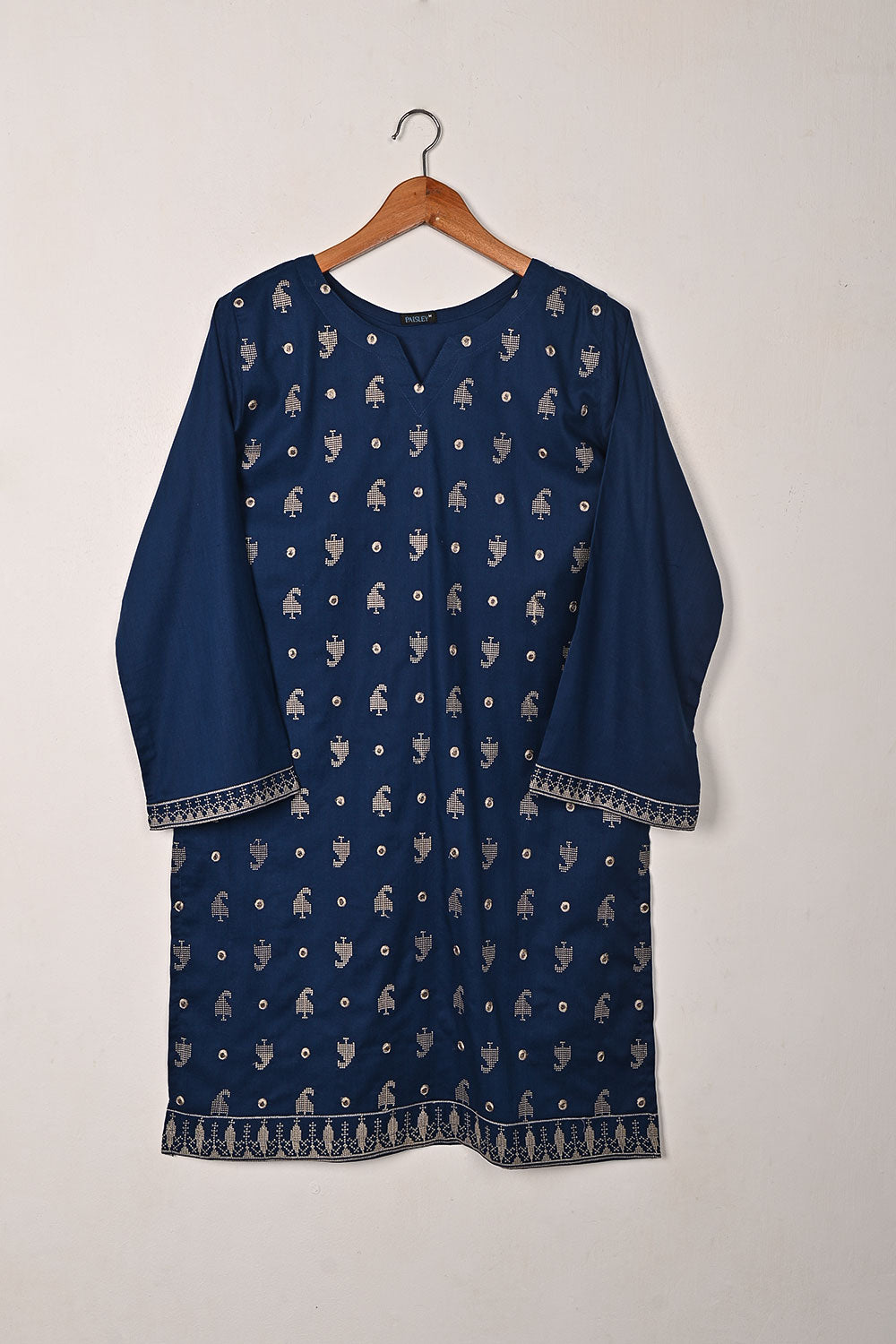 Upside Umbrella - Blue - CAMBRIC EMBROIDERED KURTI