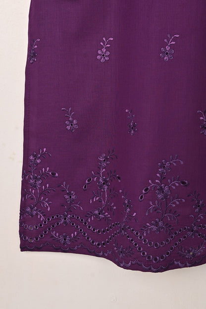 Chrome 2Pc - Purple- CAMBRIC EMBROIDERED DRESS