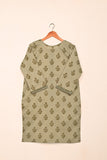 Khaaki Print - Green - Stitched Cotton Cambric Kurti