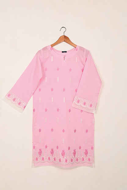 Elegant - Pink - CAMBRIC EMBROIDERED KURTI