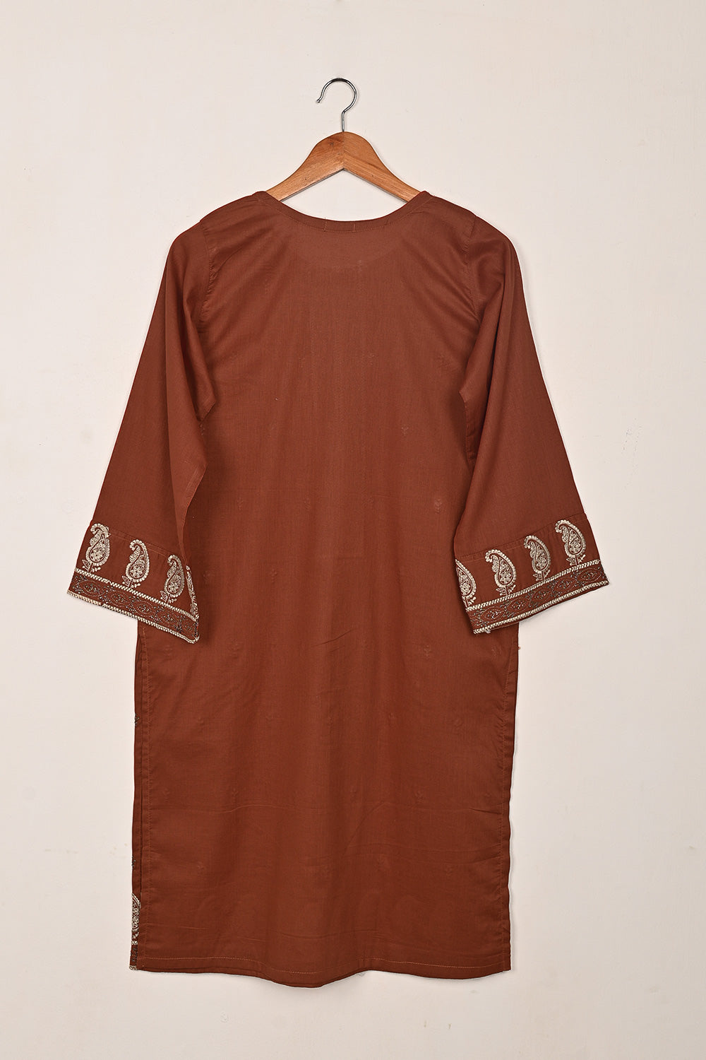 Carry Daman - Rust - CAMBRIC EMBROIDERED KURTI