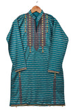 Cambric Printed & Embroidered Kurti - Infinity (P-45-21-Turquoise)
