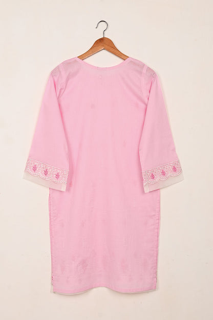 Elegant - Pink - CAMBRIC EMBROIDERED KURTI