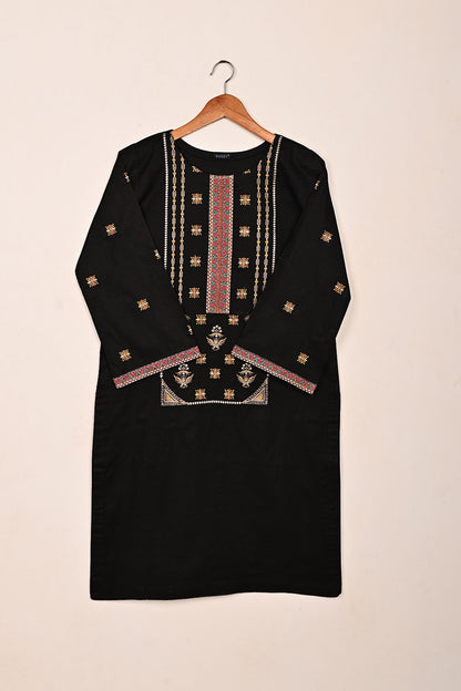 Podrum - Black - CAMBRIC EMBROIDERED KURTI