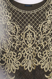 Cambric Embroidered & Printed Kurti - Royal (P-251-19-Brown)